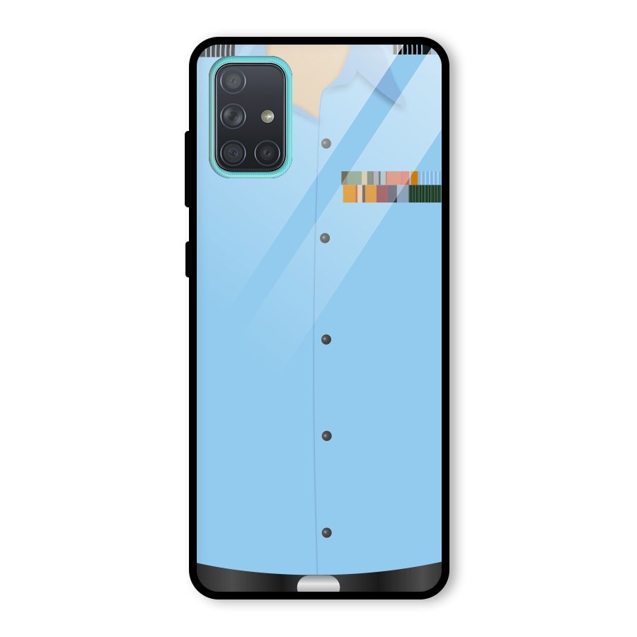 Air Force Uniform Glass Back Case for Galaxy A71