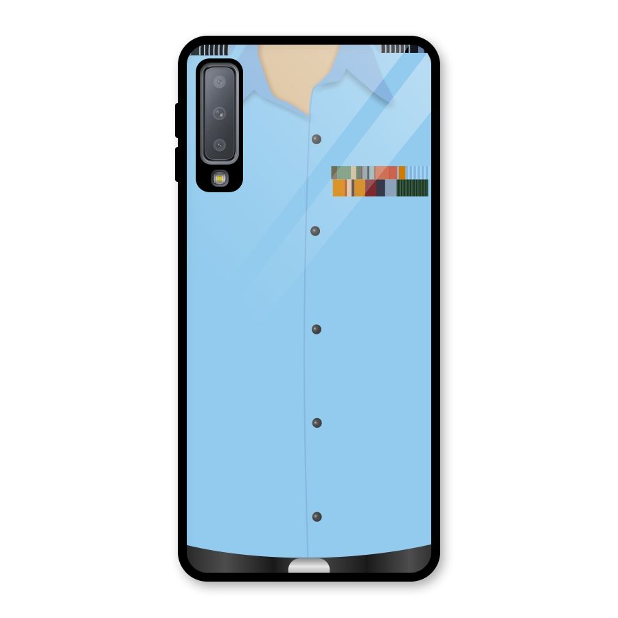 Air Force Uniform Glass Back Case for Galaxy A7 (2018)