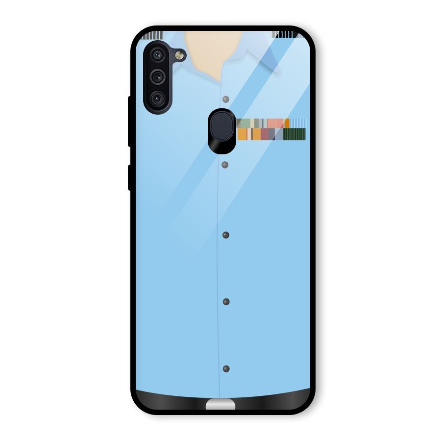 Air Force Uniform Glass Back Case for Galaxy M11