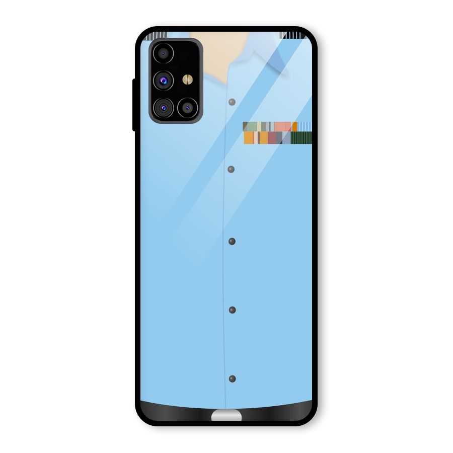Air Force Uniform Glass Back Case for Galaxy M31s