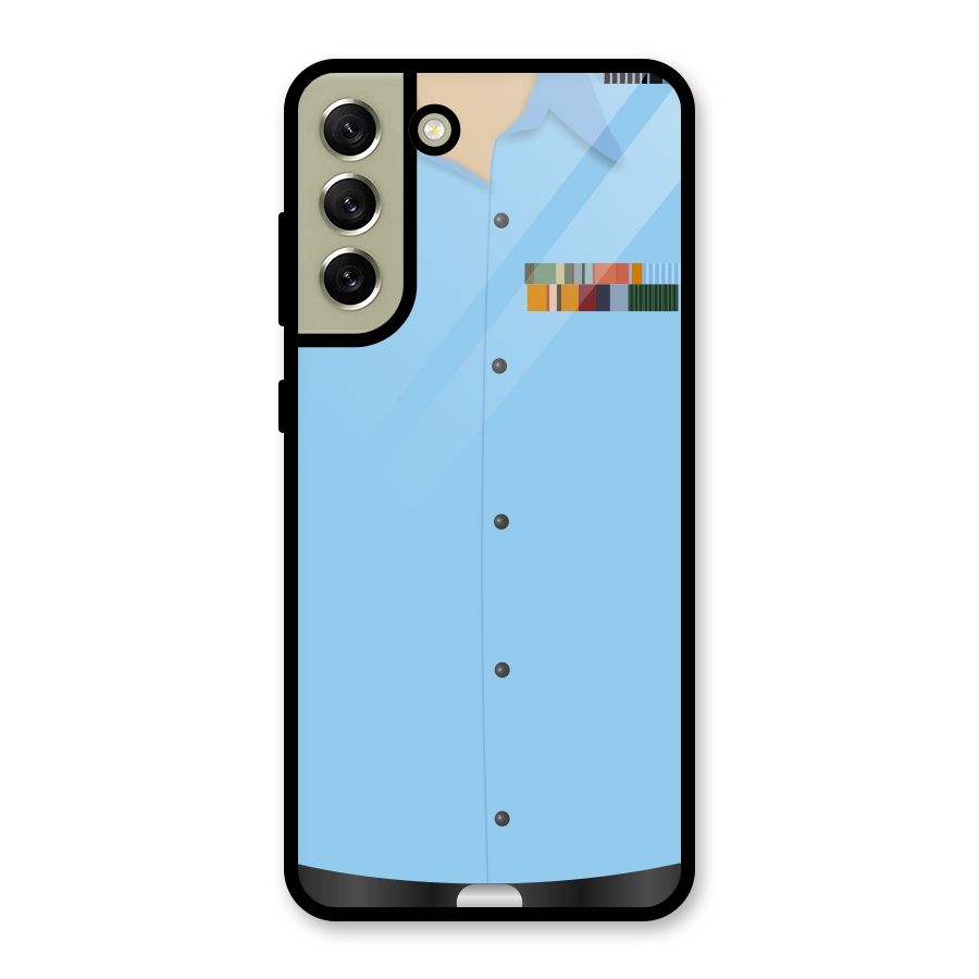Air Force Uniform Glass Back Case for Galaxy S21 FE 5G