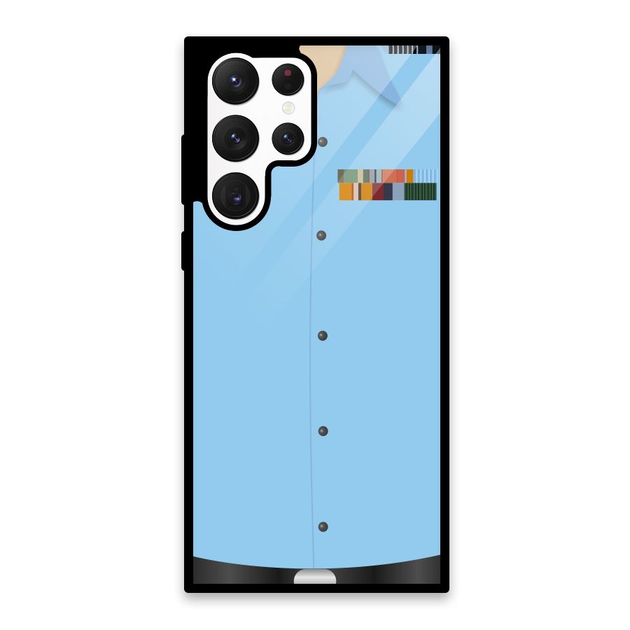 Air Force Uniform Glass Back Case for Galaxy S22 Ultra 5G