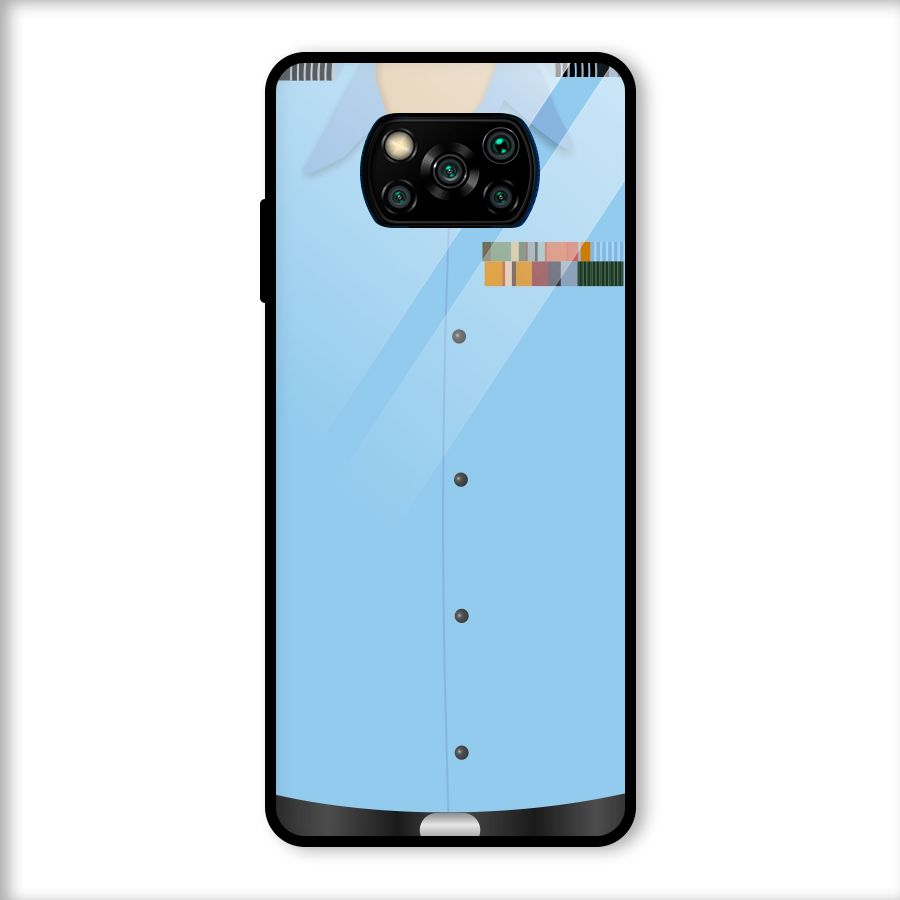 Air Force Uniform Glass Back Case for Poco X3