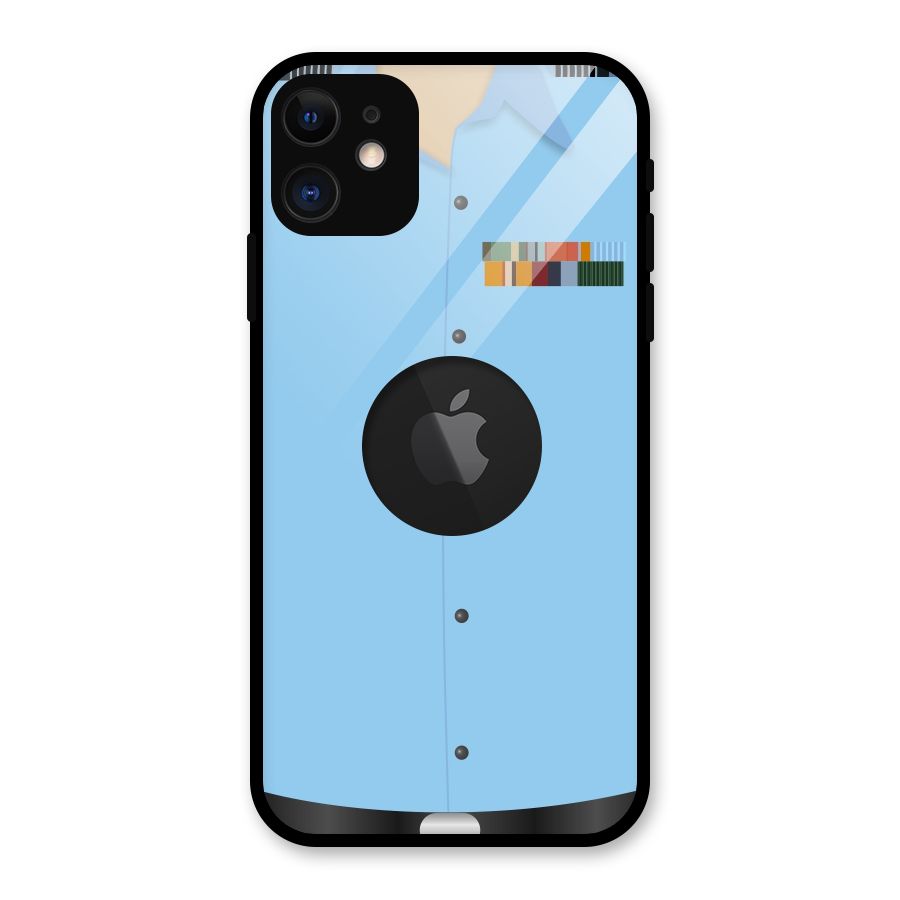 Air Force Uniform Glass Back Case for iPhone 11 Logo Cut
