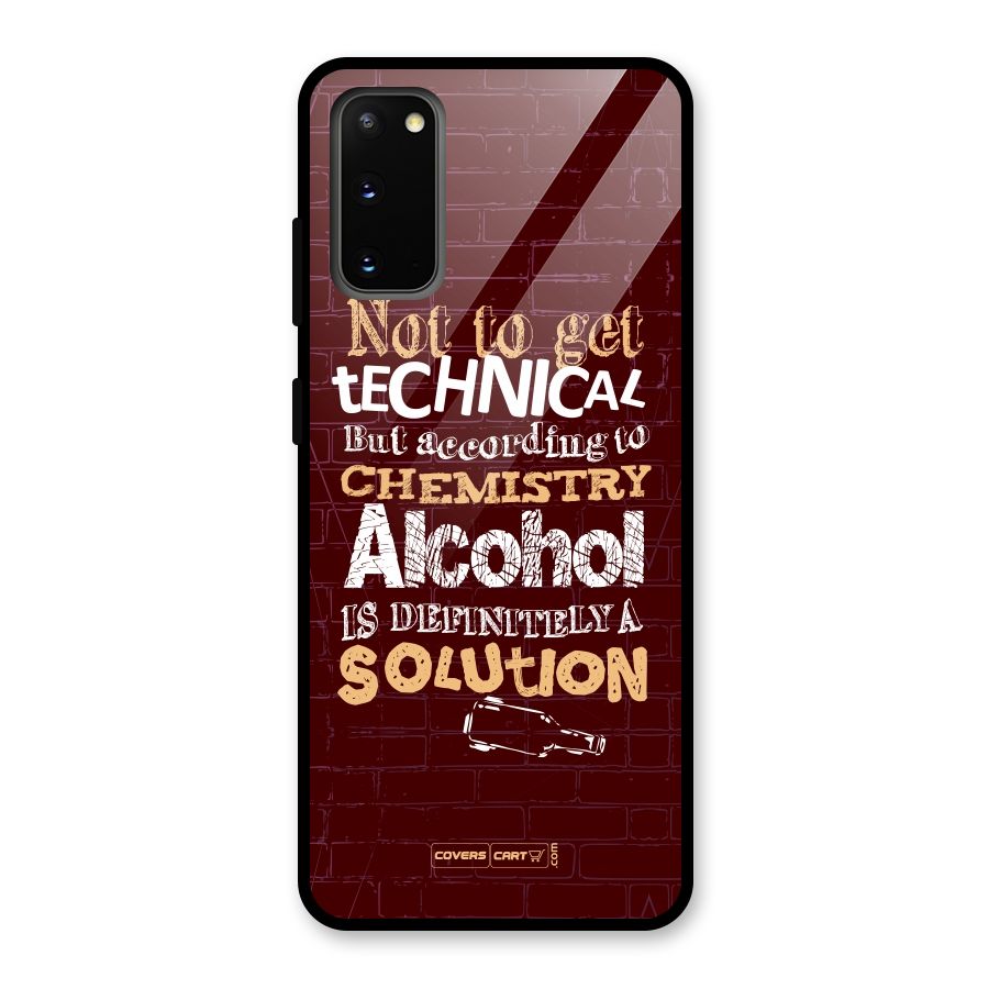 Alcohol is Definitely a Solution Glass Back Case for Galaxy S20