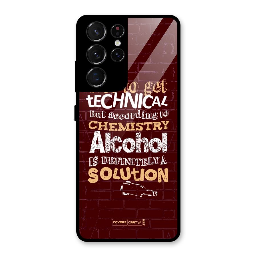 Alcohol is Definitely a Solution Glass Back Case for Galaxy S21 Ultra 5G