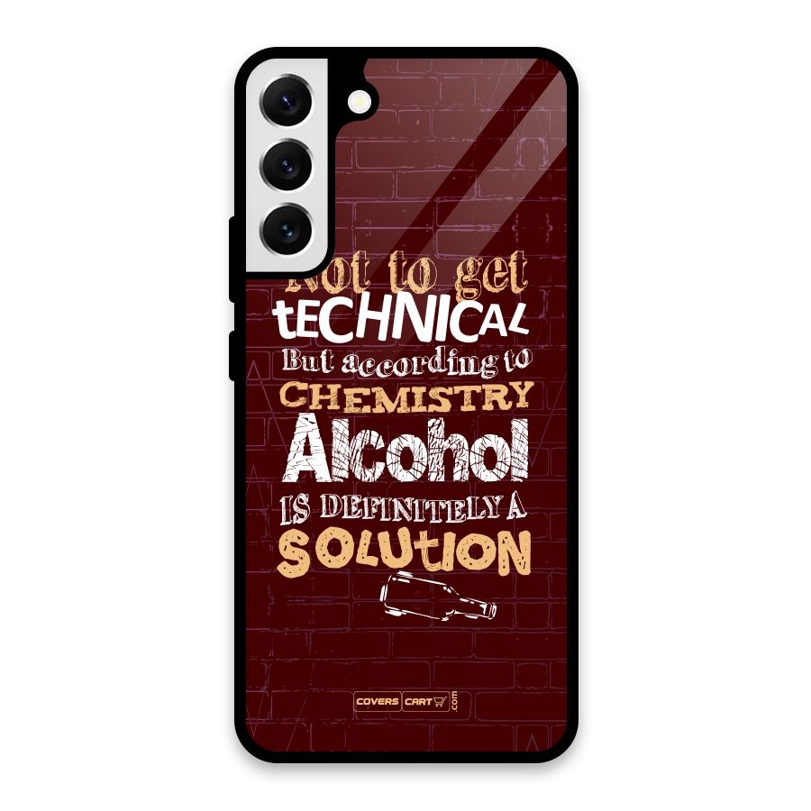 Alcohol is Definitely a Solution Glass Back Case for Galaxy S22 Plus 5G
