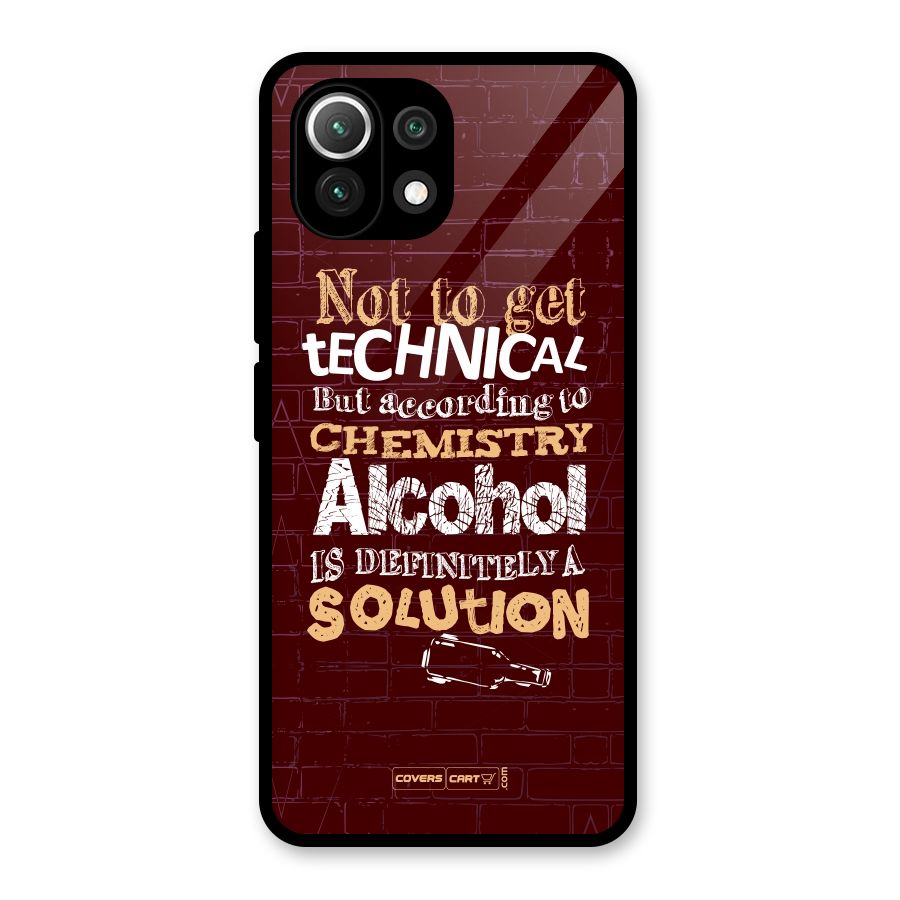 Alcohol is Definitely a Solution Glass Back Case for Mi 11 Lite NE 5G