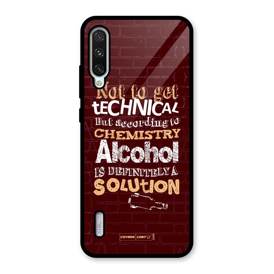 Alcohol is Definitely a Solution Glass Back Case for Mi A3