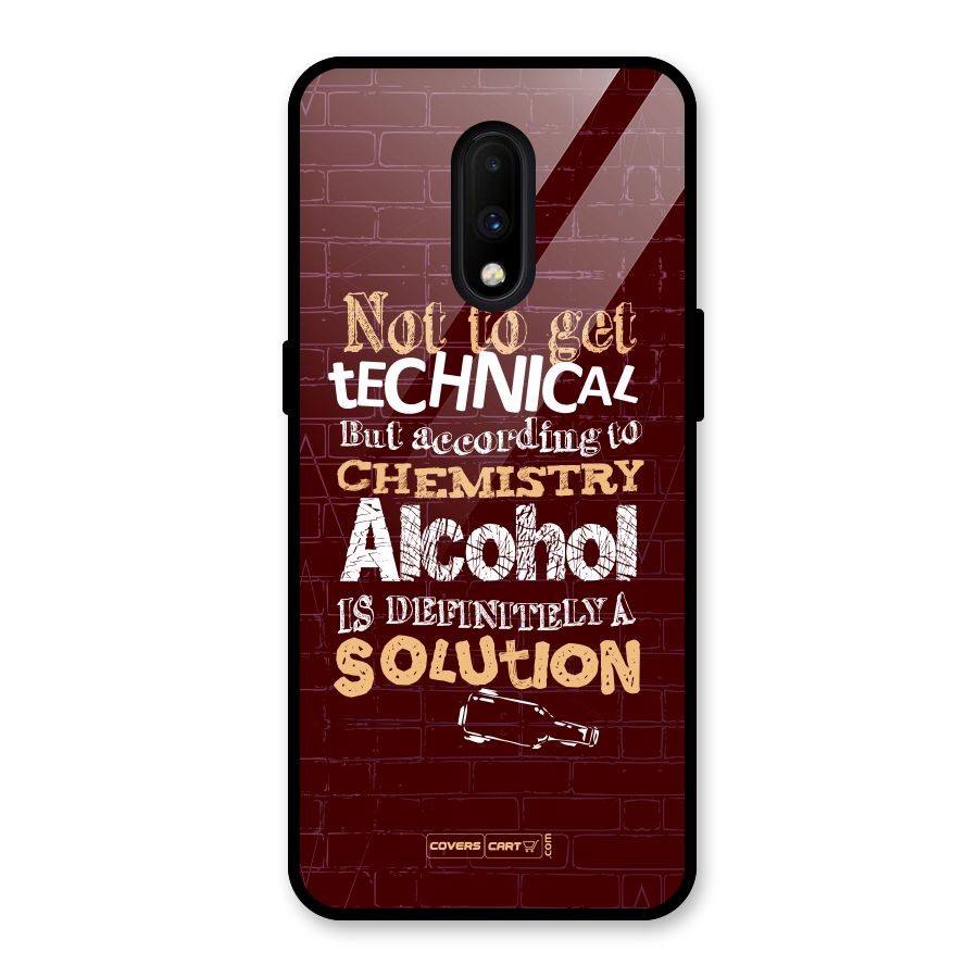 Alcohol is Definitely a Solution Glass Back Case for OnePlus 7