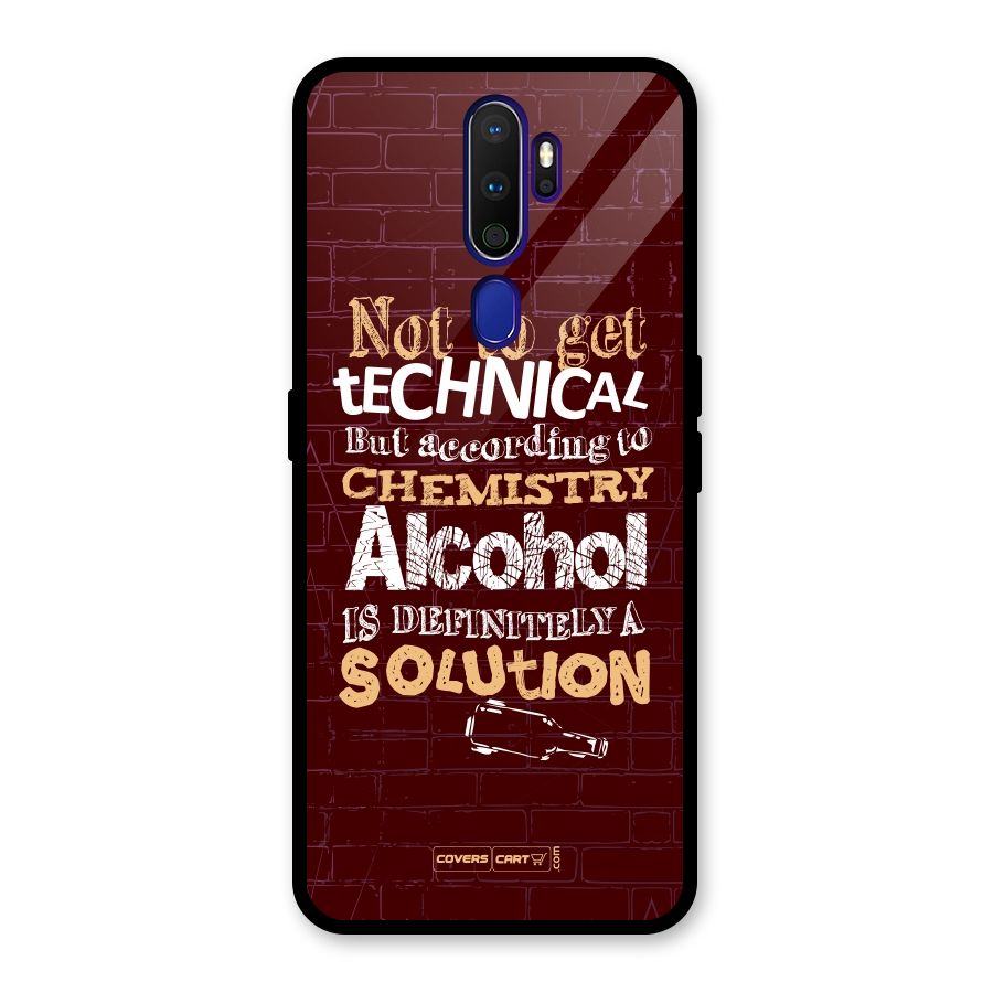 Alcohol is Definitely a Solution Glass Back Case for Oppo A9 (2020)