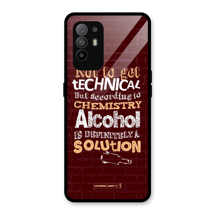 Alcohol is Definitely a Solution Glass Back Case for Oppo F19 Pro Plus 5G