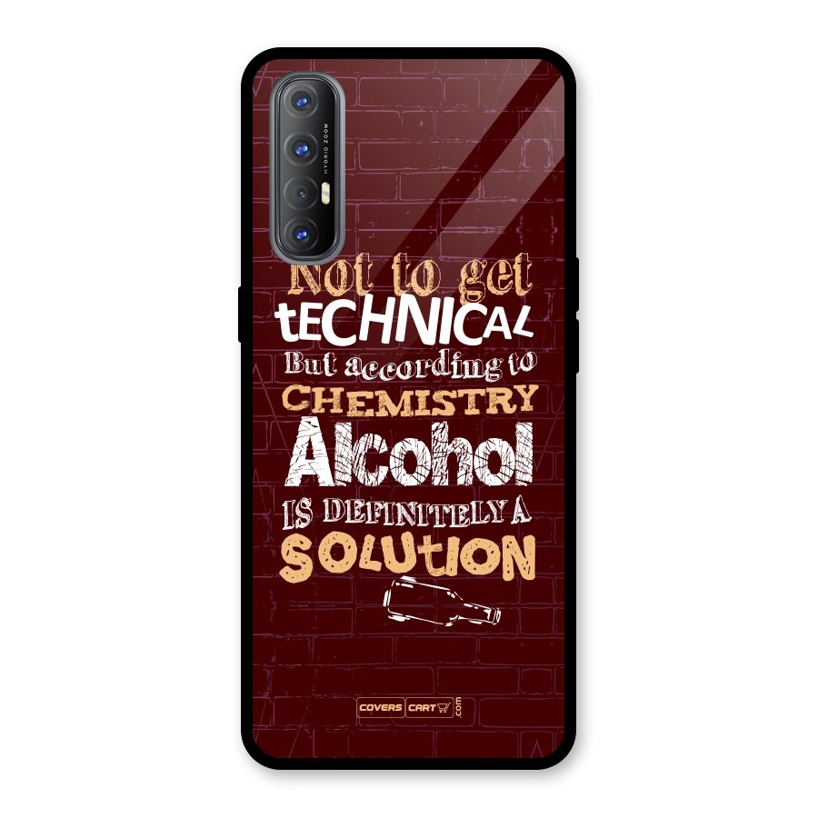 Alcohol is Definitely a Solution Glass Back Case for Oppo Reno3 Pro