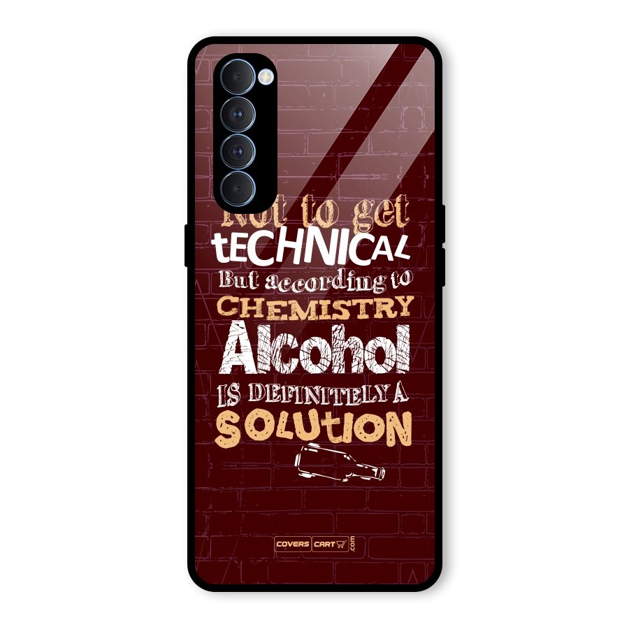 Alcohol is Definitely a Solution Glass Back Case for Oppo Reno4 Pro