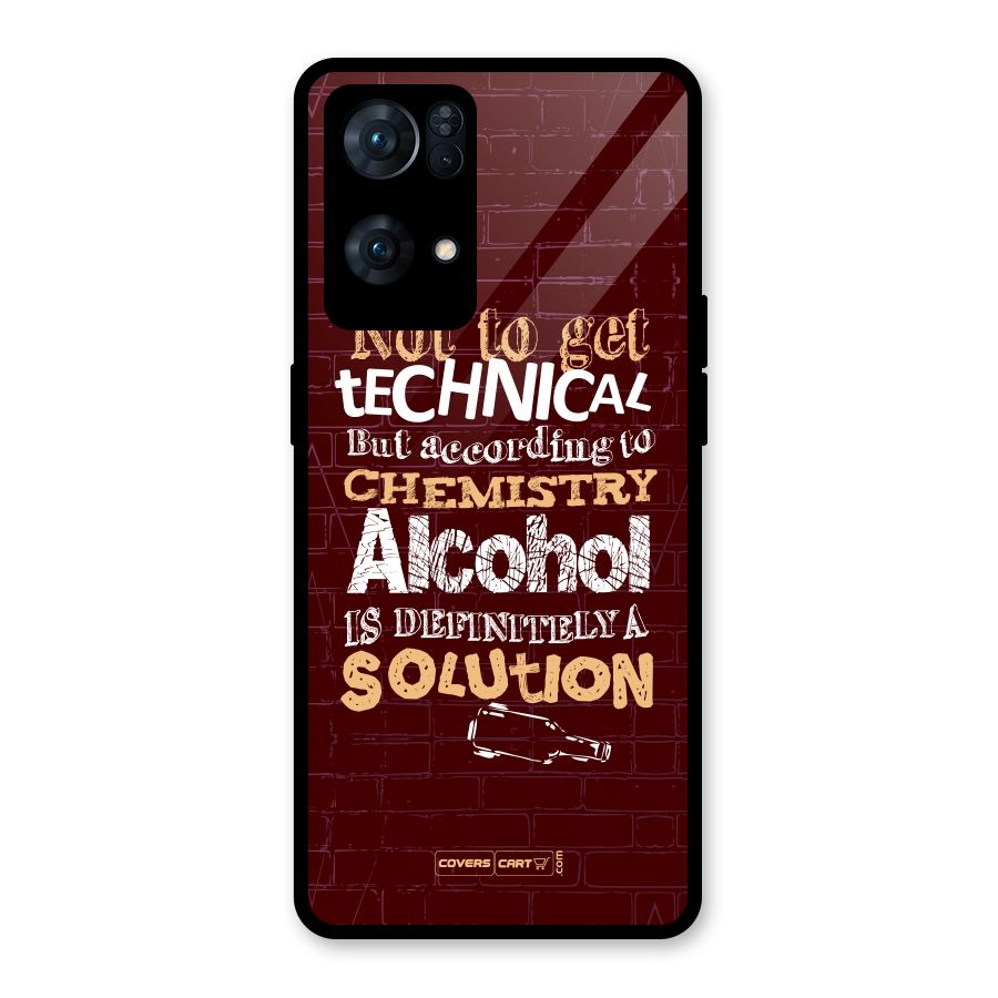 Alcohol is Definitely a Solution Glass Back Case for Oppo Reno7 Pro 5G