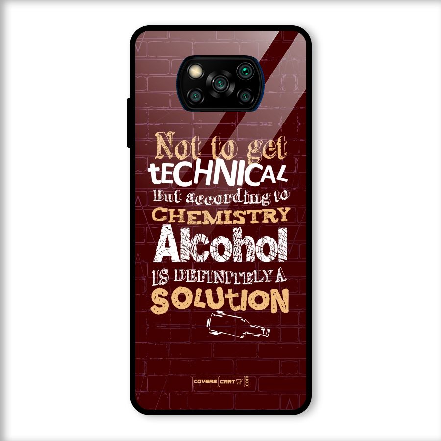 Alcohol is Definitely a Solution Glass Back Case for Poco X3