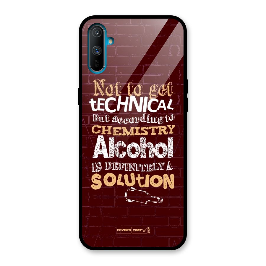 Alcohol is Definitely a Solution Glass Back Case for Realme C3