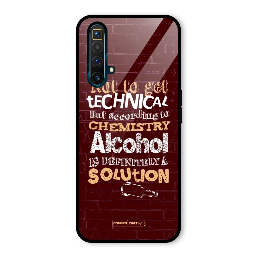 Alcohol is Definitely a Solution Glass Back Case for Realme X3 SuperZoom