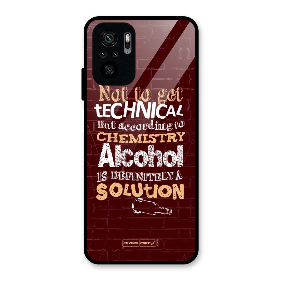 Alcohol is Definitely a Solution Glass Back Case for Redmi Note 10S