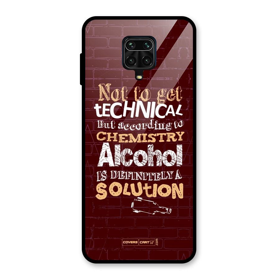 Alcohol is Definitely a Solution Glass Back Case for Redmi Note 9 Pro Max