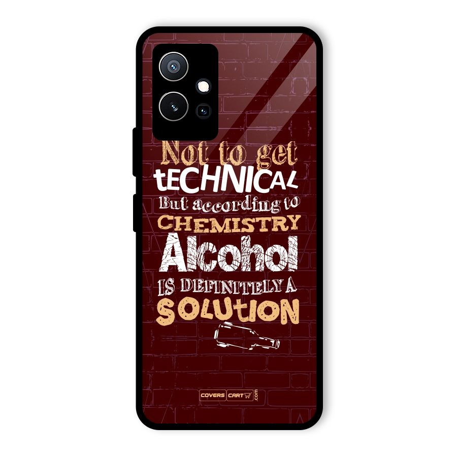 Alcohol is Definitely a Solution Glass Back Case for Vivo Y75 5G