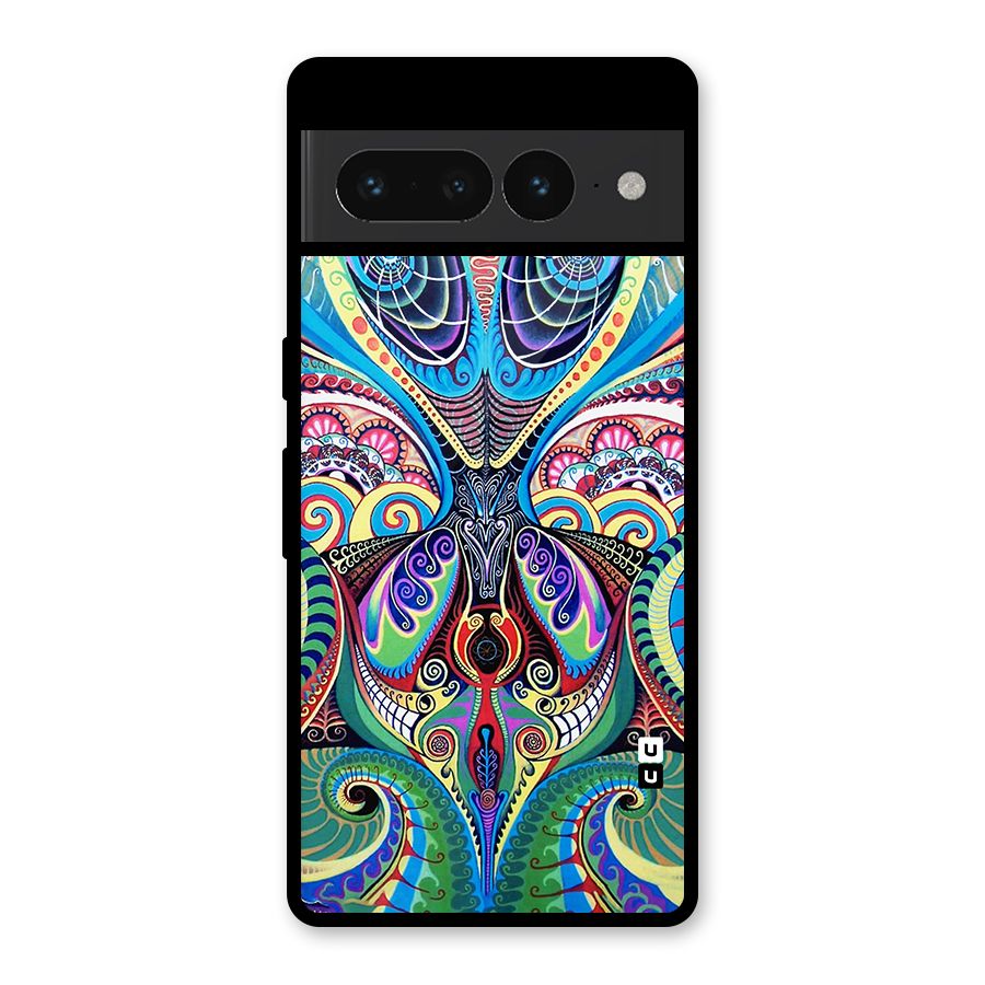 Alien Psychedelic Art Glass Back Case for Google Pixel 7 Pro