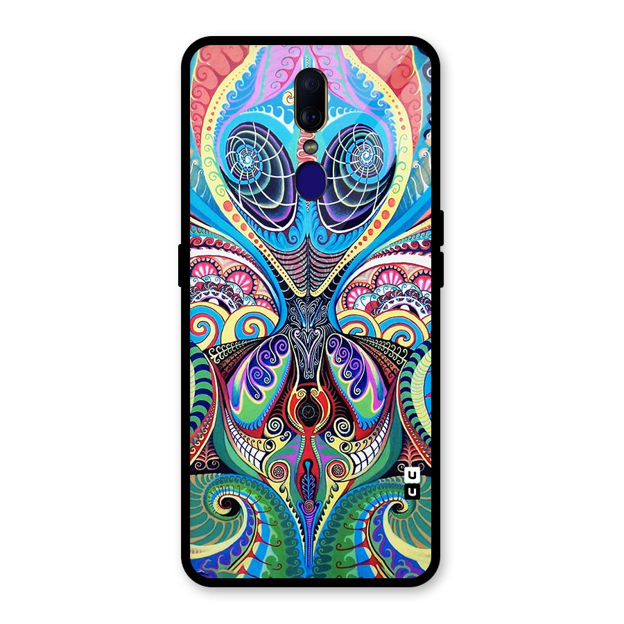 Alien Psychedelic Art Glass Back Case for Oppo F11