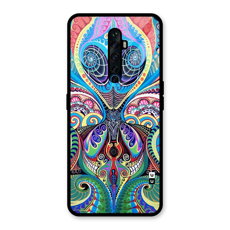 Alien Psychedelic Art Glass Back Case for Oppo Reno2 F