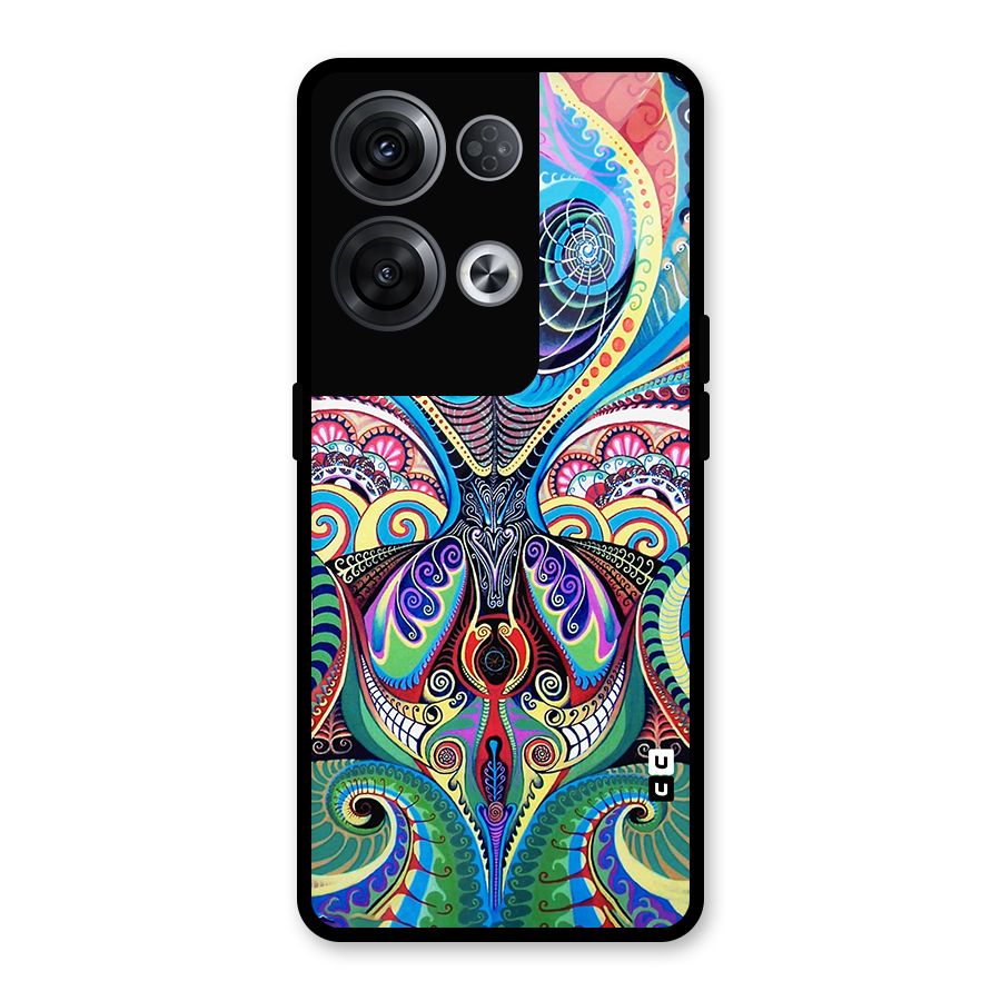 Alien Psychedelic Art Glass Back Case for Oppo Reno8 Pro 5G