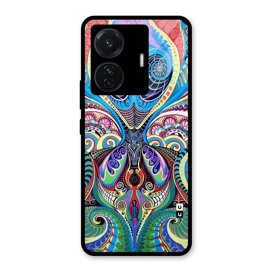 Alien Psychedelic Art Glass Back Case for Vivo T1 Pro