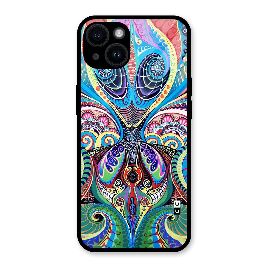 Alien Psychedelic Art Glass Back Case for iPhone 14