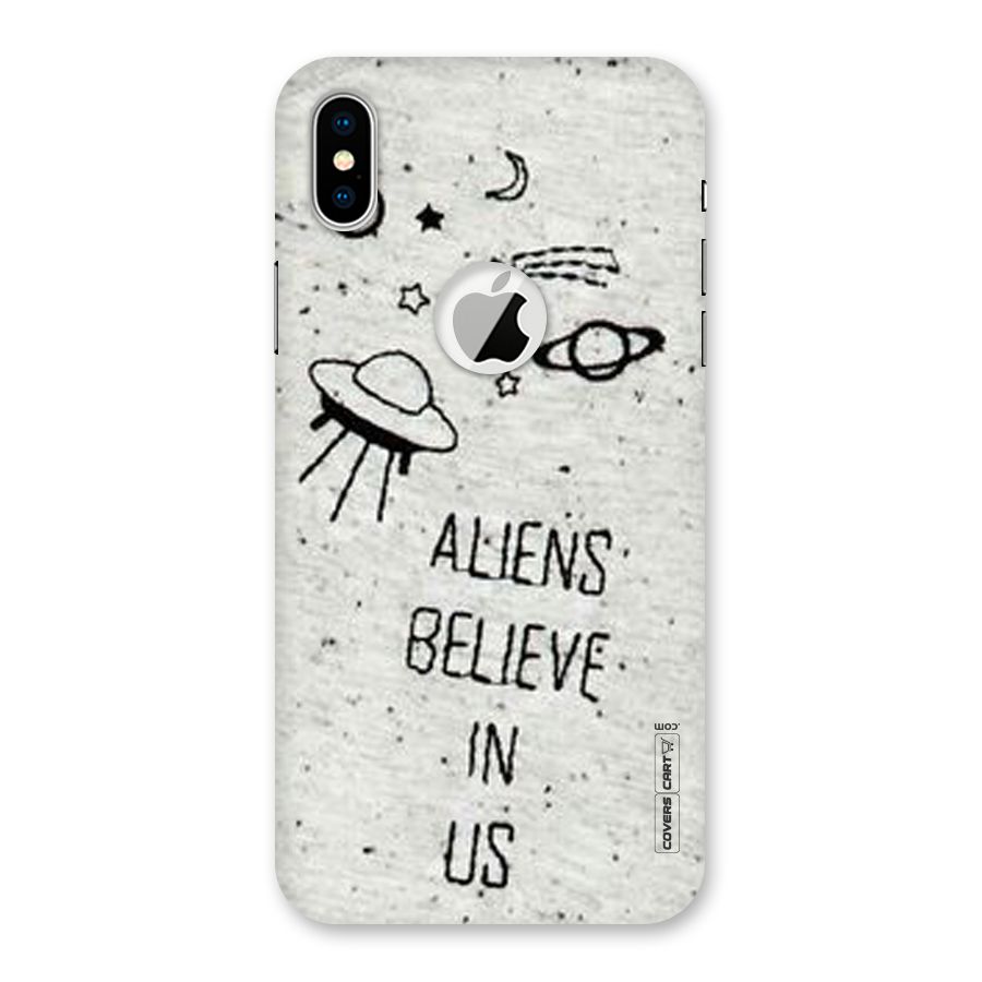 Aliens Believe In Us Back Case for iPhone X Logo Cut