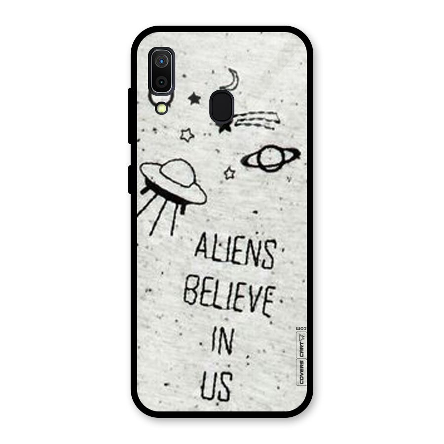 Aliens Believe In Us Glass Back Case for Galaxy A30