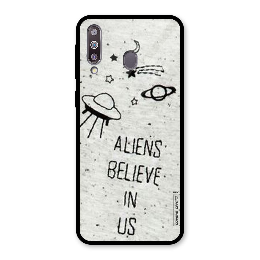 Aliens Believe In Us Glass Back Case for Galaxy M30