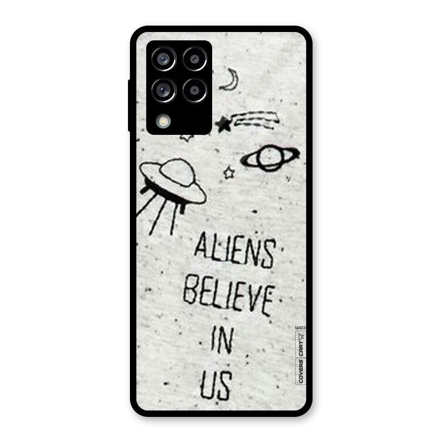 Aliens Believe In Us Glass Back Case for Galaxy M53 5G