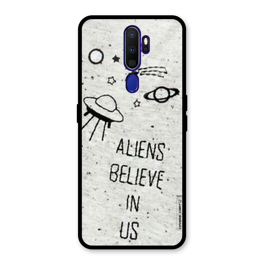 Aliens Believe In Us Glass Back Case for Oppo A9 (2020)