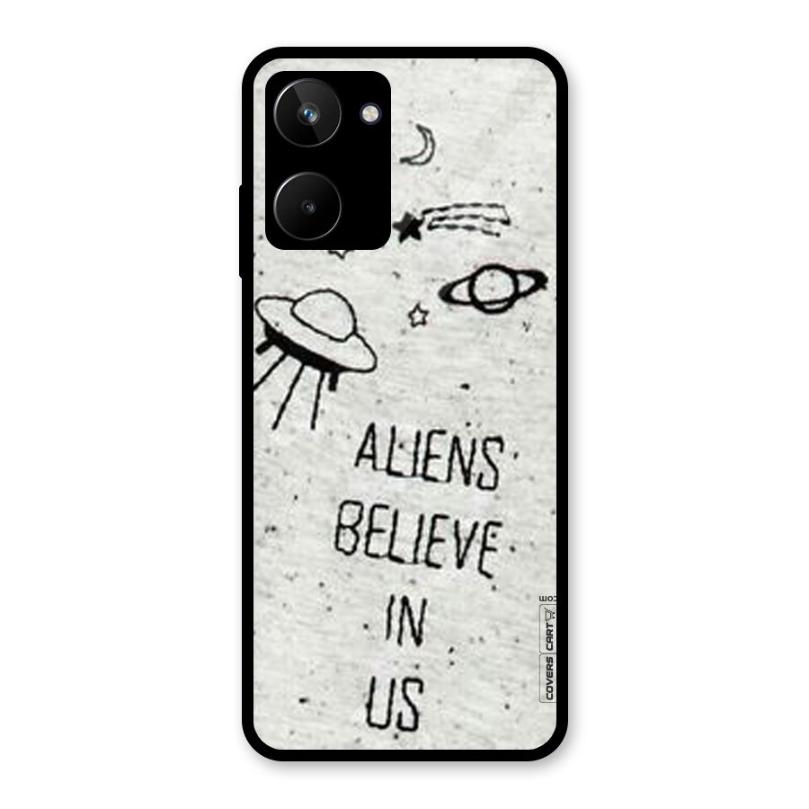 Aliens Believe In Us Glass Back Case for Realme 10