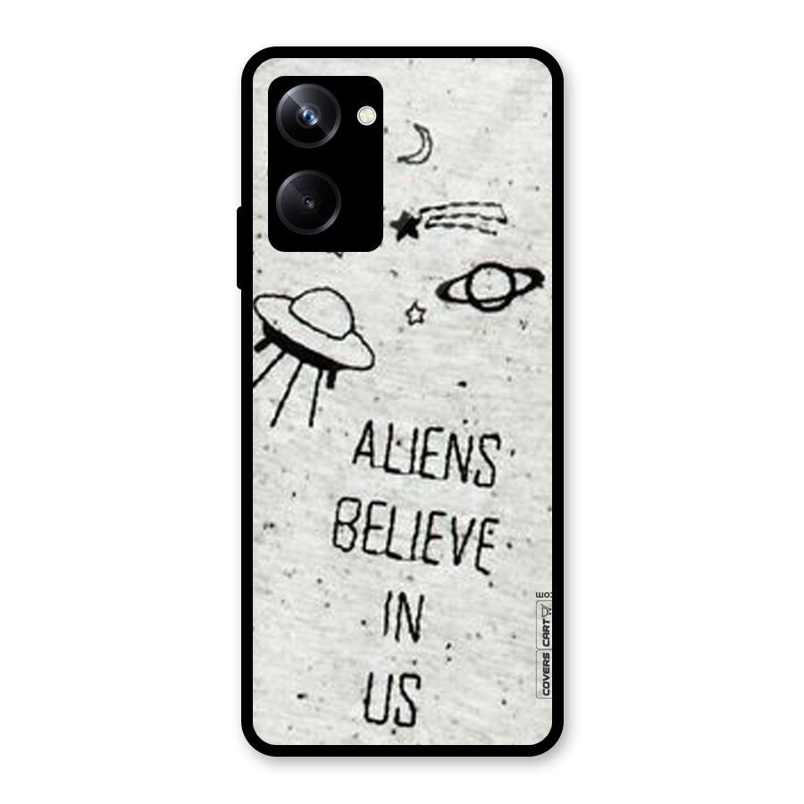 Aliens Believe In Us Glass Back Case for Realme 10 Pro