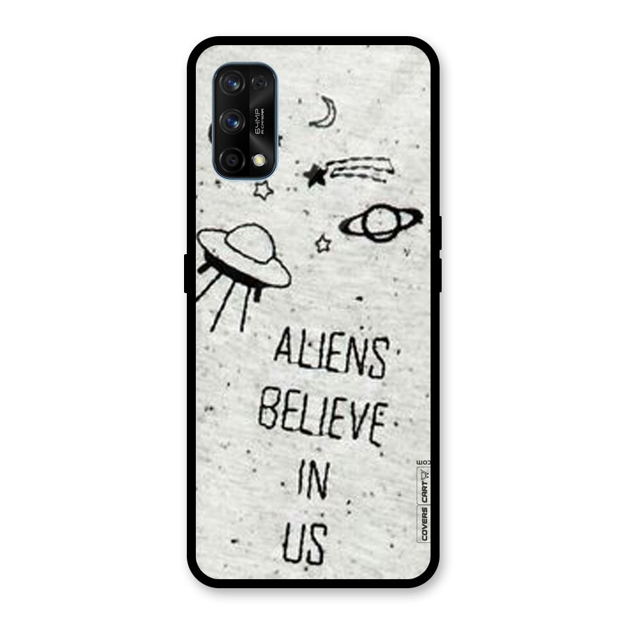 Aliens Believe In Us Glass Back Case for Realme 7 Pro