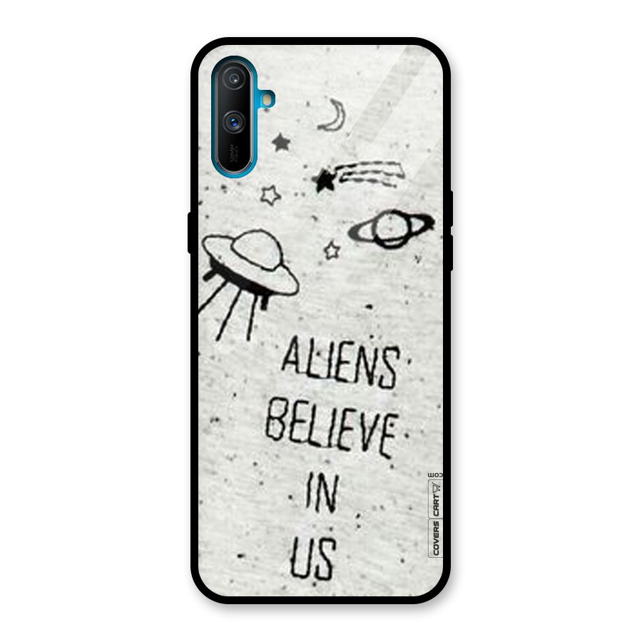 Aliens Believe In Us Glass Back Case for Realme C3