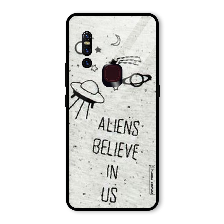 Aliens Believe In Us Glass Back Case for Vivo V15