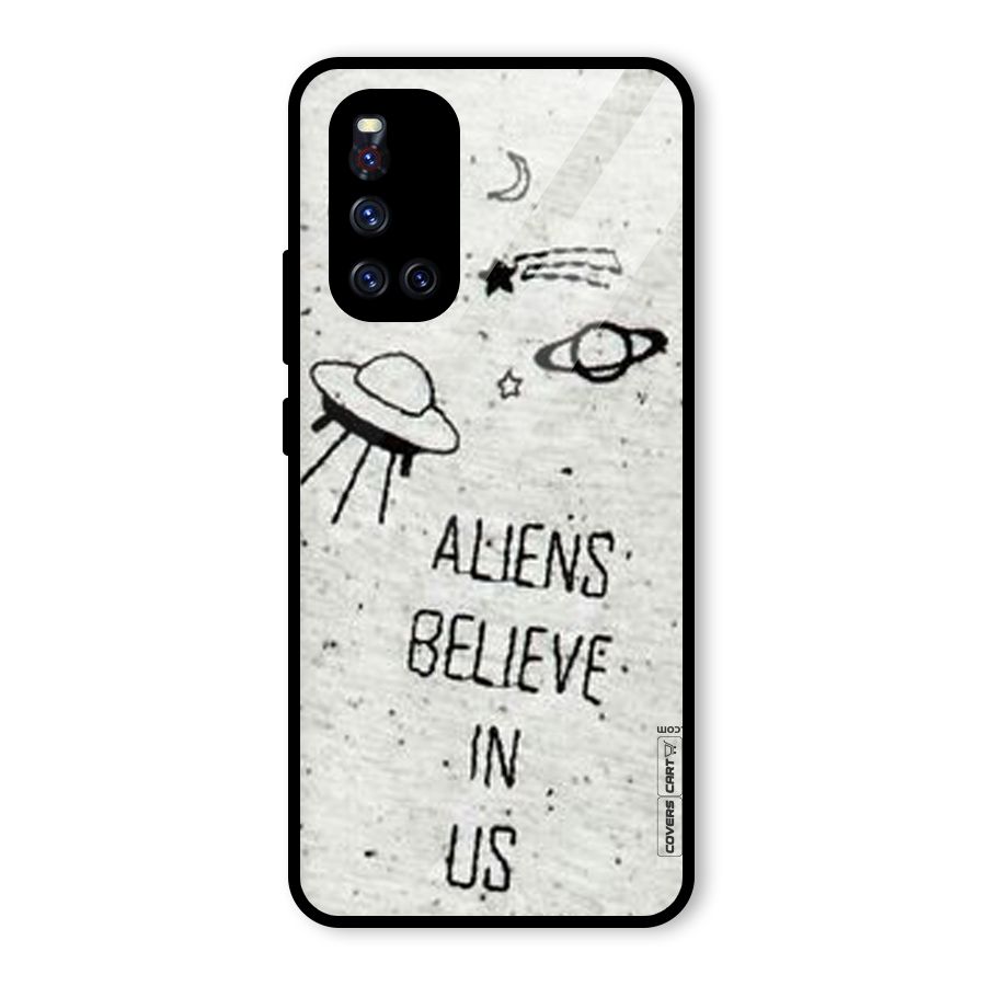 Aliens Believe In Us Glass Back Case for Vivo V19