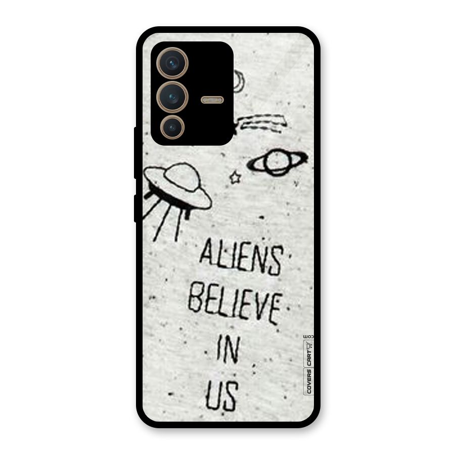 Aliens Believe In Us Glass Back Case for Vivo V23 5G