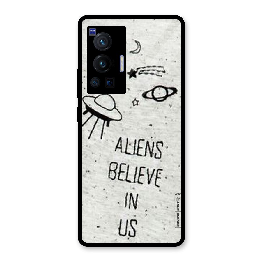 Aliens Believe In Us Glass Back Case for Vivo X70 Pro