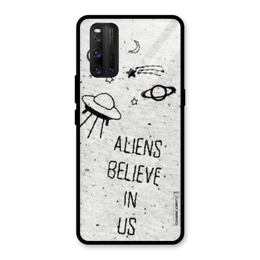 Aliens Believe In Us Glass Back Case for Vivo iQOO 3
