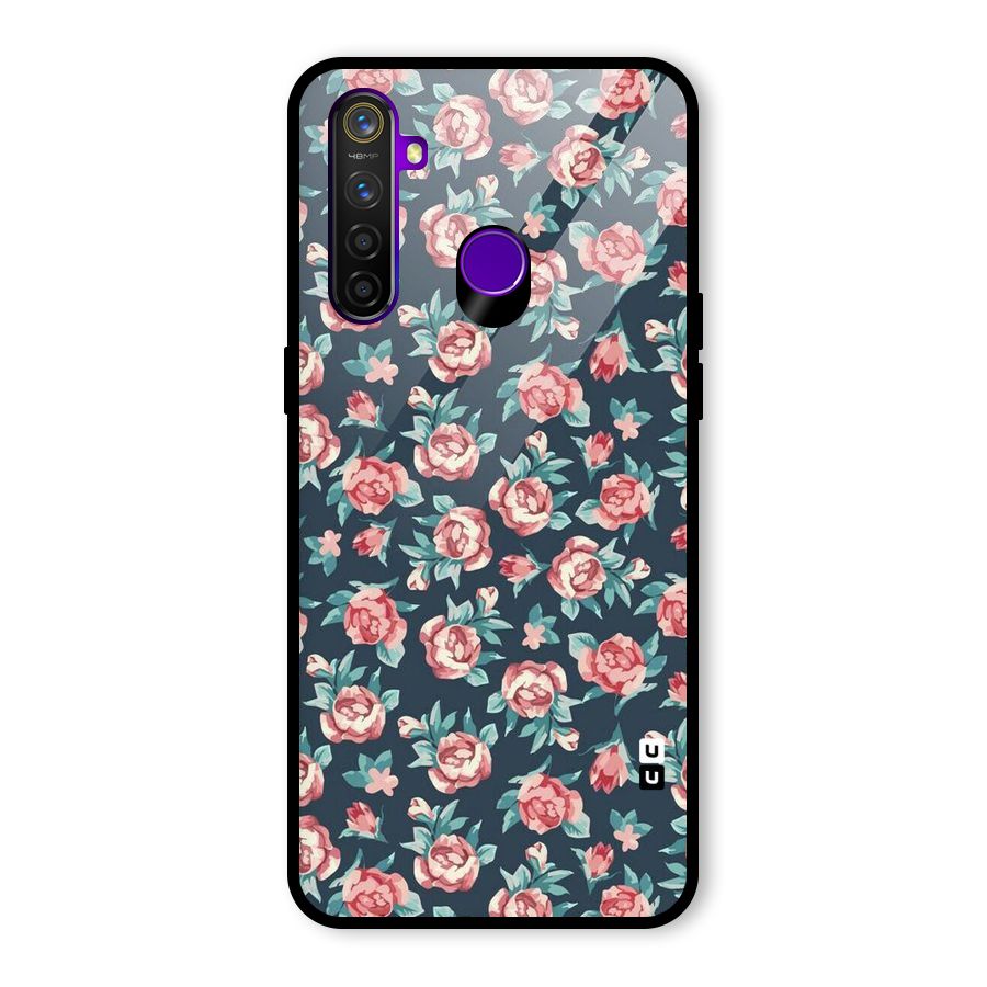 All Art Bloom Glass Back Case for Realme 5 Pro