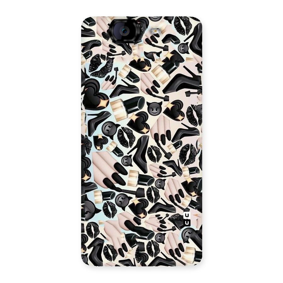 All Black Love Back Case for Canvas Knight A350