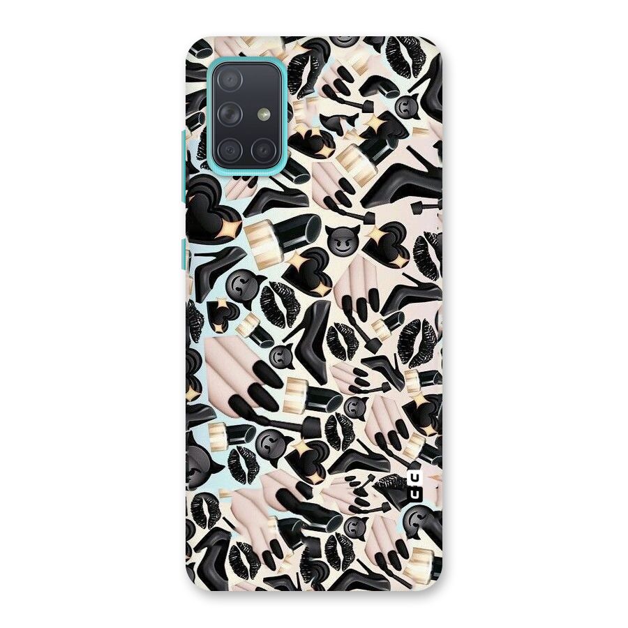 All Black Love Back Case for Galaxy A71