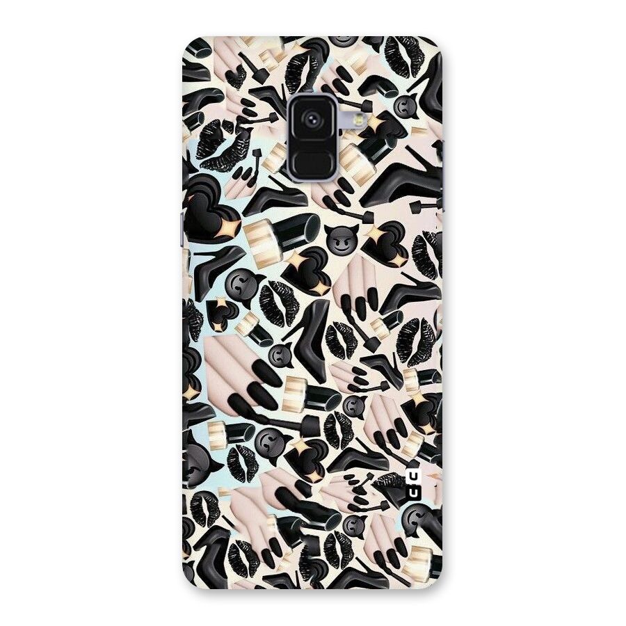 All Black Love Back Case for Galaxy A8 Plus
