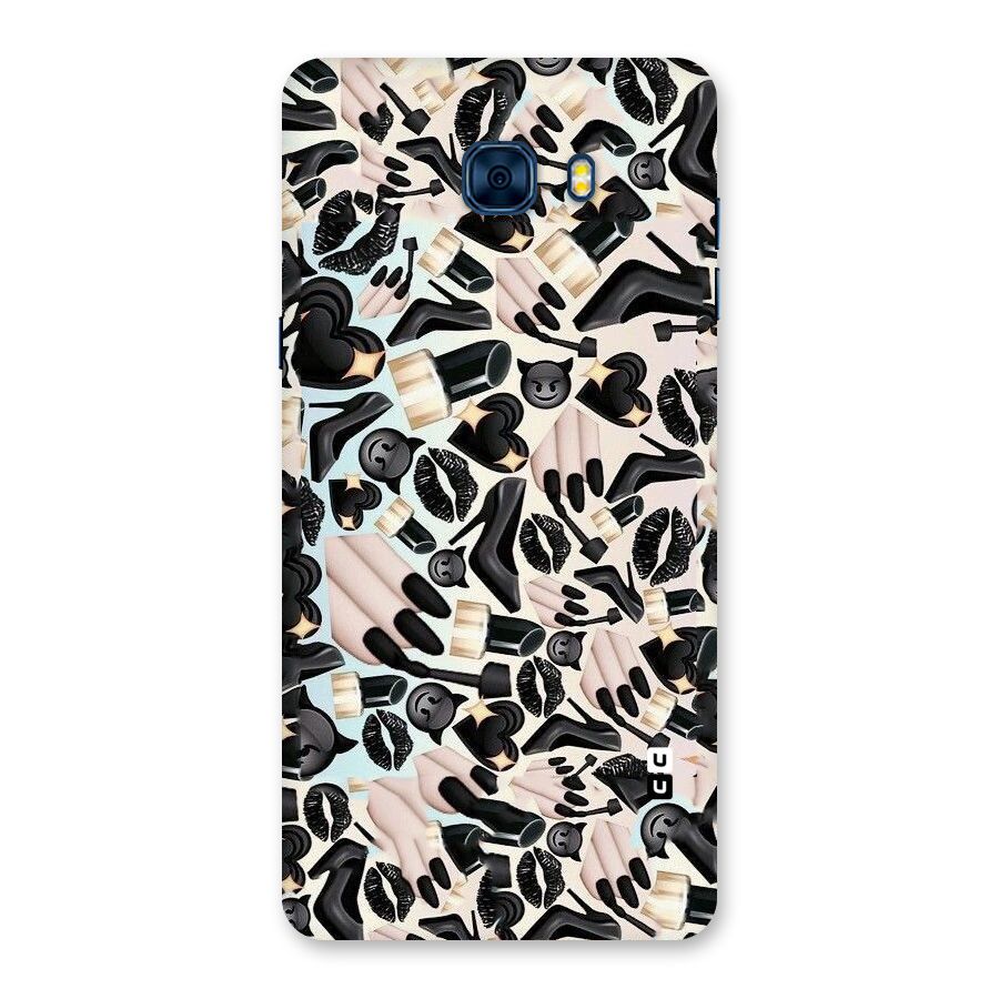 All Black Love Back Case for Galaxy C7 Pro